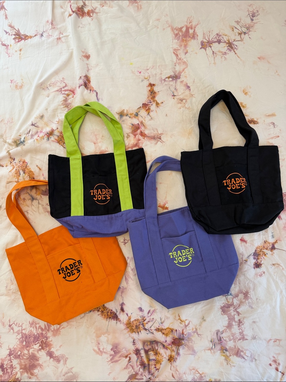 Trader Joe's Canvas Mini Tote Bags - Halloween set